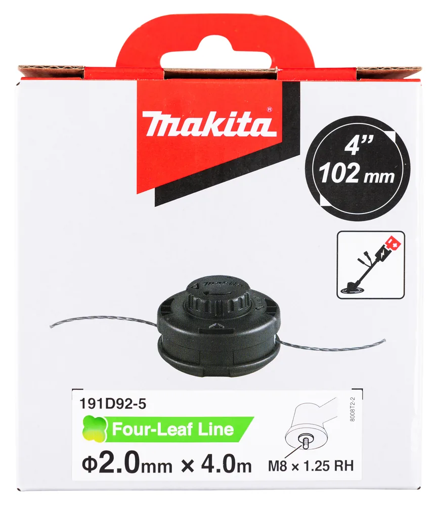 Verpackung des Makita 191D92-5 Tap&Go Trimmerkopfs mit 102 mm Schnittkreis