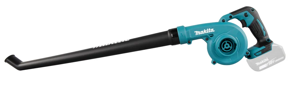 Makita DUB186Z Akku-Laubbläser mit flacher Düse, Seitenansicht