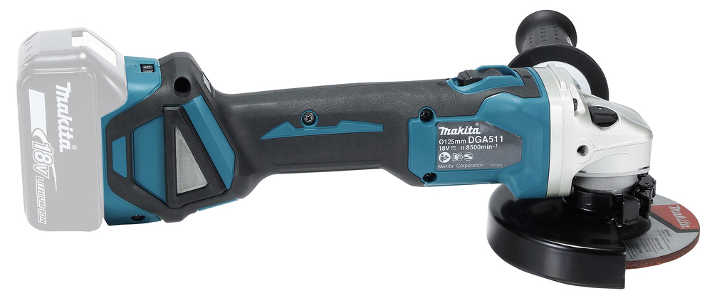 Makita DGA511Z – Leistungsstarker 18V Akku-Winkelschleifer mit bürstenlosem Motor und variabler Drehzahl
