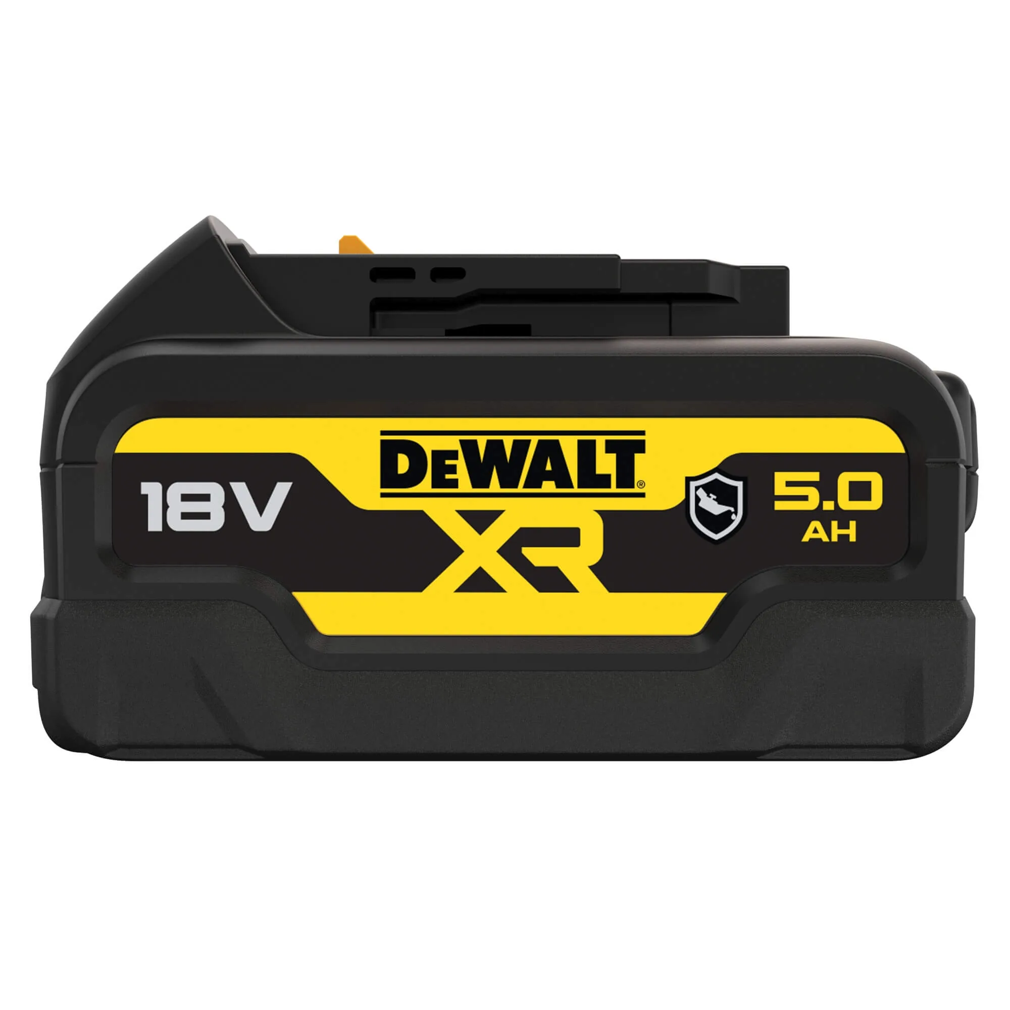 DeWalt DCB184 18V 5,0 Ah XR Li-Ion-Akku, Seitenansicht freigestellt