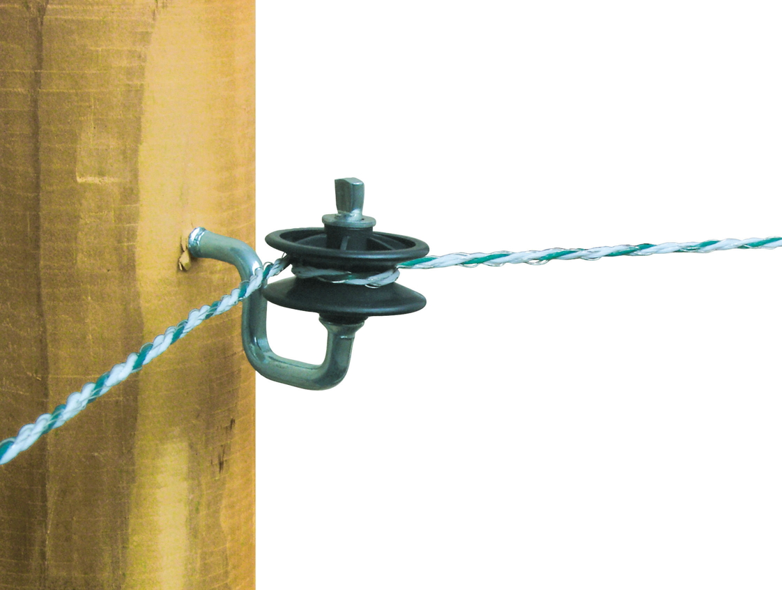 Kerbl Eckrolle Isolator 44330 - 25 Stück, robust für Litzen und Seile zur elektrischen Weidezauneinrichtung, ideal für Landwirte und Tierhalter.