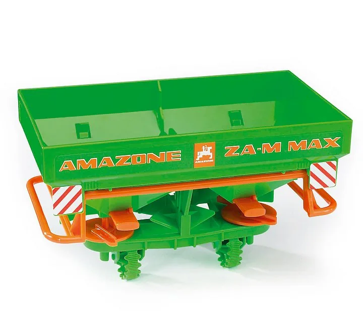 Bruder Amazone ZA-M MAX Zentrifugalstreuer in Grün mit orangefarbenen Streuscheiben, Spielzeug 1:16