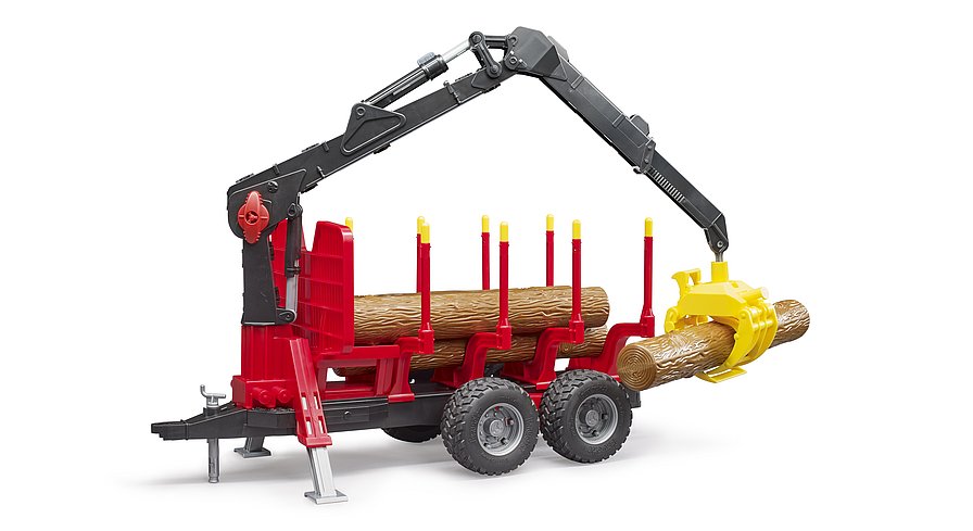 BRUDER Rückeanhänger mit Ladekran und Holzgreifer – Forstwirtschaftliches Spielzeugmodell BRUDER Rückeanhänger mit Ladekran und Holzgreifer – Forstwirtschaftliches Spielzeugmodell