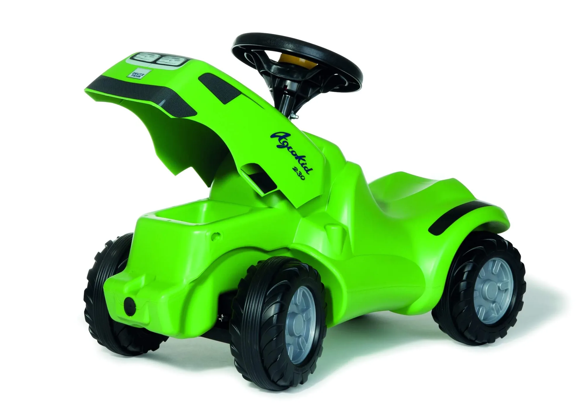 Rolly Toy rollyMinitrac Deutz Agrokid mit geöffneter Motorhaube und Ablagefach