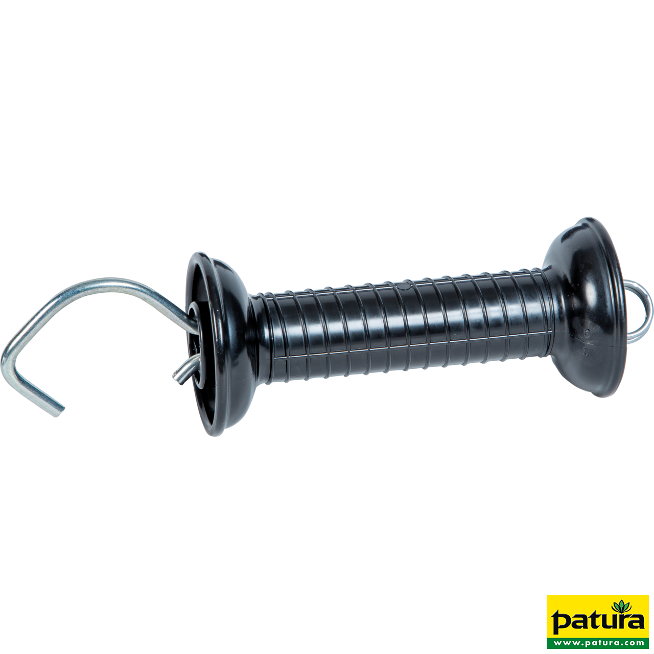 Patura Torgriff schwarz mit Haken und Zugfeder für Weidetor robust und langlebig 639100