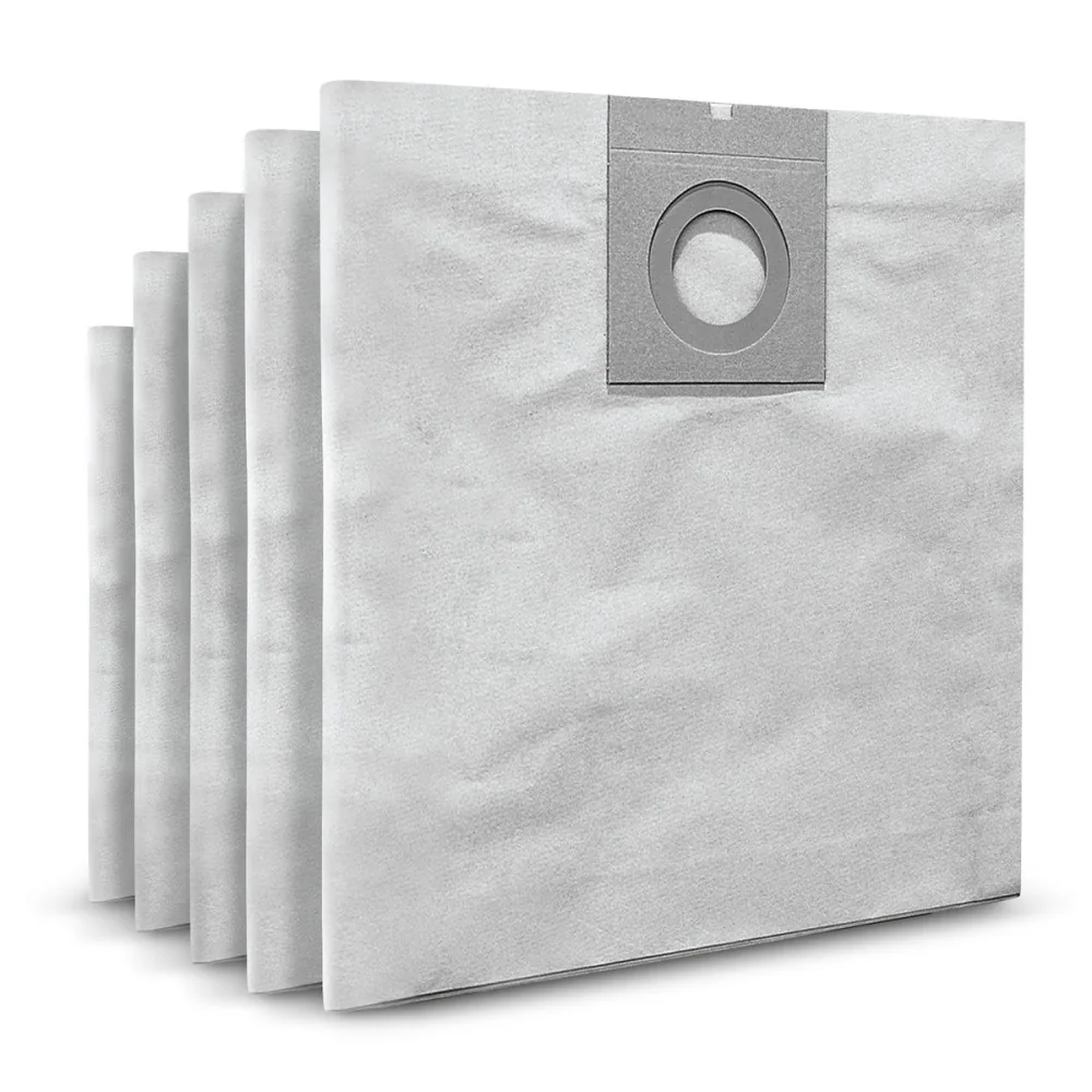 Kärcher Papierfiltertüten für NT 27/1, Stapel heller Filterbeutel, 5 Stück