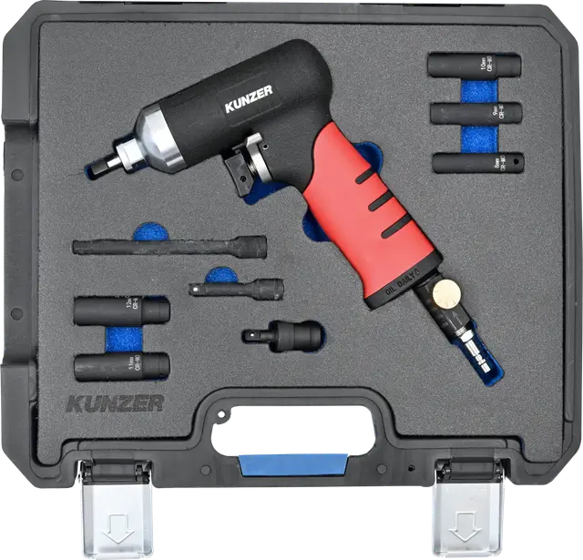 Kunzer 7GKW09 Glühkerzen-Lösewerkzeugsatz 9-teilig – Gelenk-Steckschlüssel für fest sitzende Glühkerzen