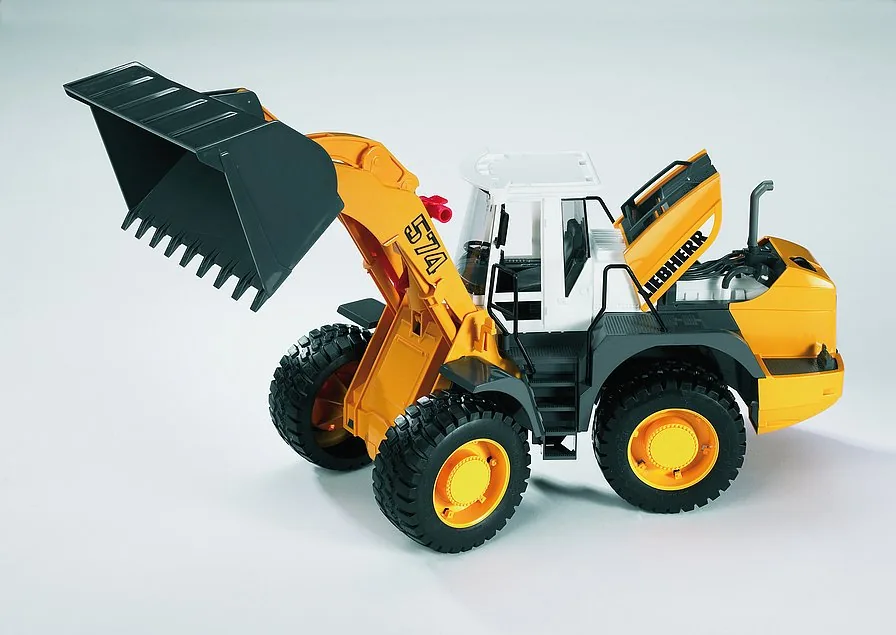 Abkippbare Ladeschaufel und Lademechanik des Liebherr L574