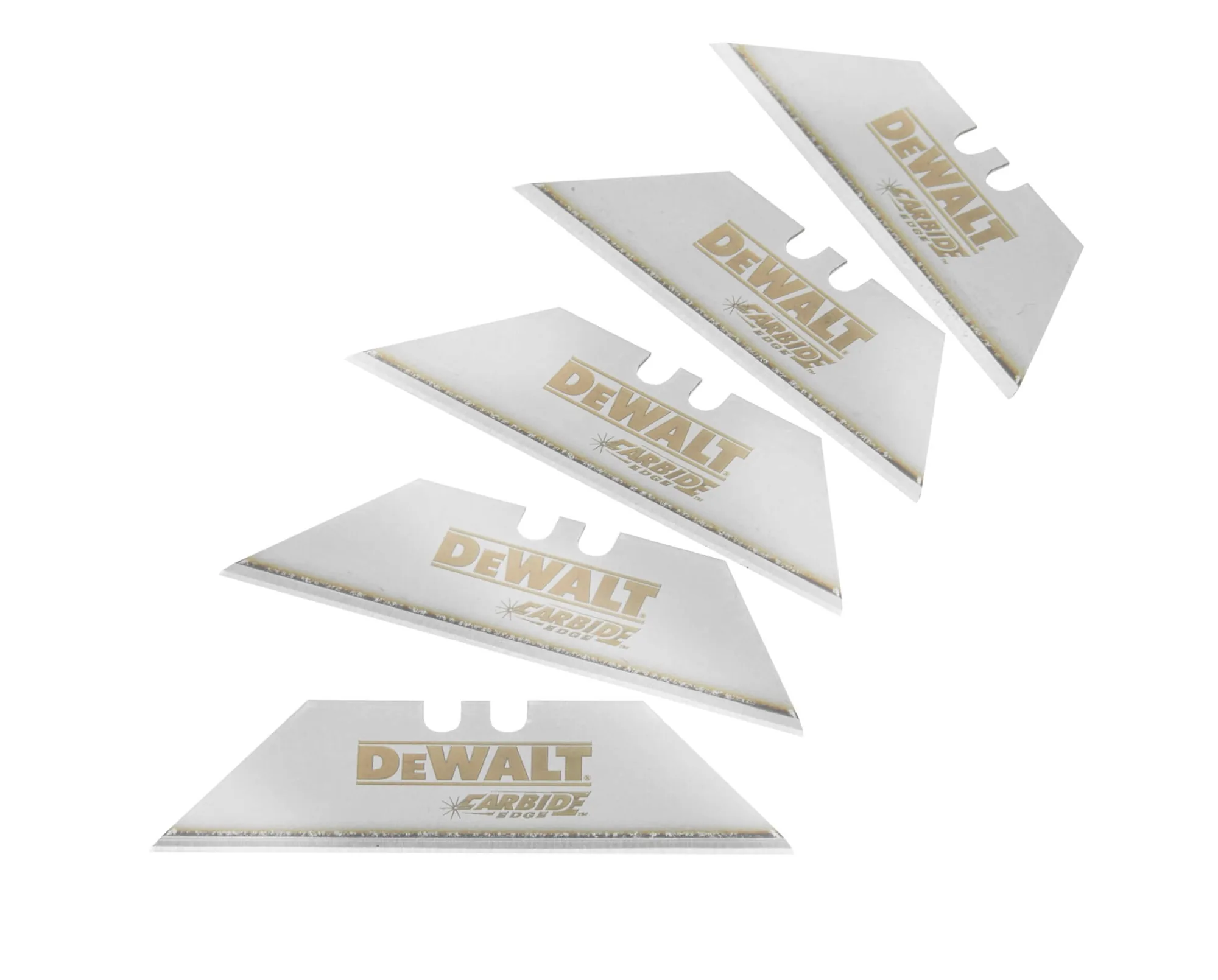 DeWalt DWHT0-11131 Hartmetall-Ersatzklingen, fünf Trapezklingen freigestellt
