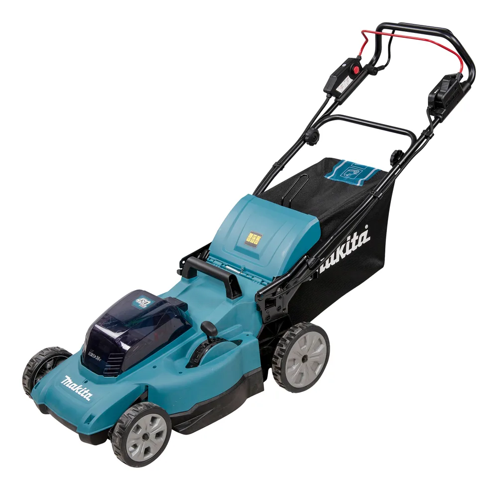 Makita Akku-Rasenmäher DLM481Z in Türkis-Schwarz mit Fangsack