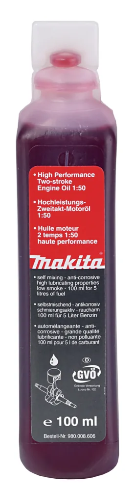 Makita 2-Takt-Motorenöl in der roten 100-ml-Flasche