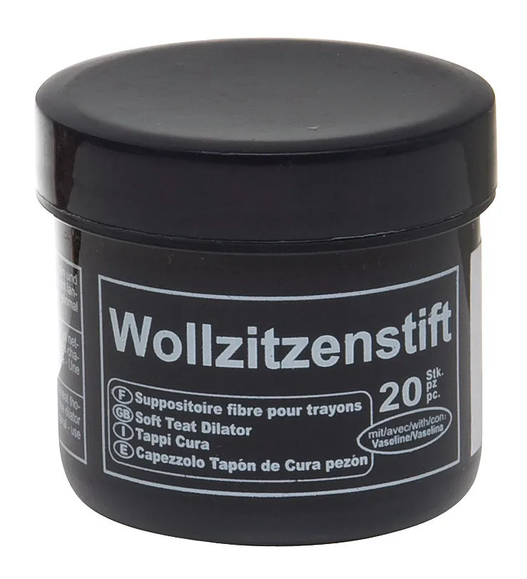 Schwarze Dose Kerbl Wollzitzenstift mit 20 Stück