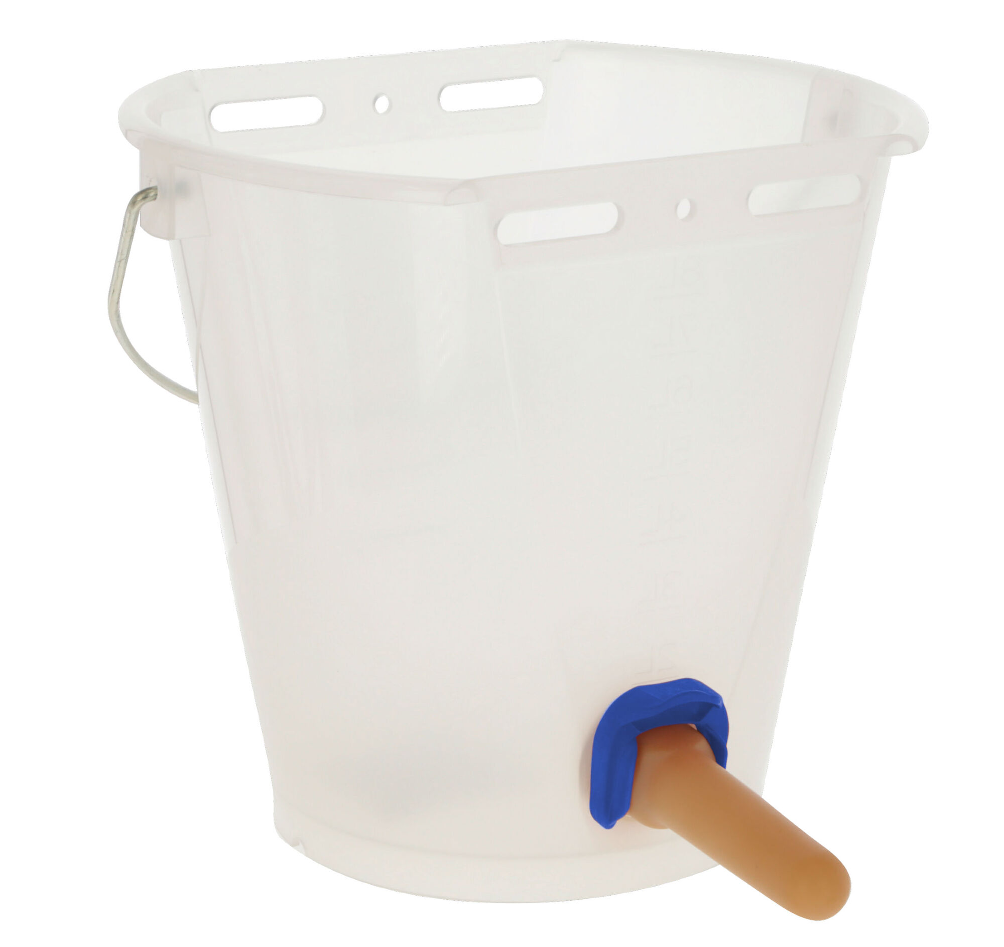 KERBL Kälbertränkeeimer 8 l Weiß Transparenz - FixClip Ventil und Naturkautschuk Sauger für gesunde Aufzucht