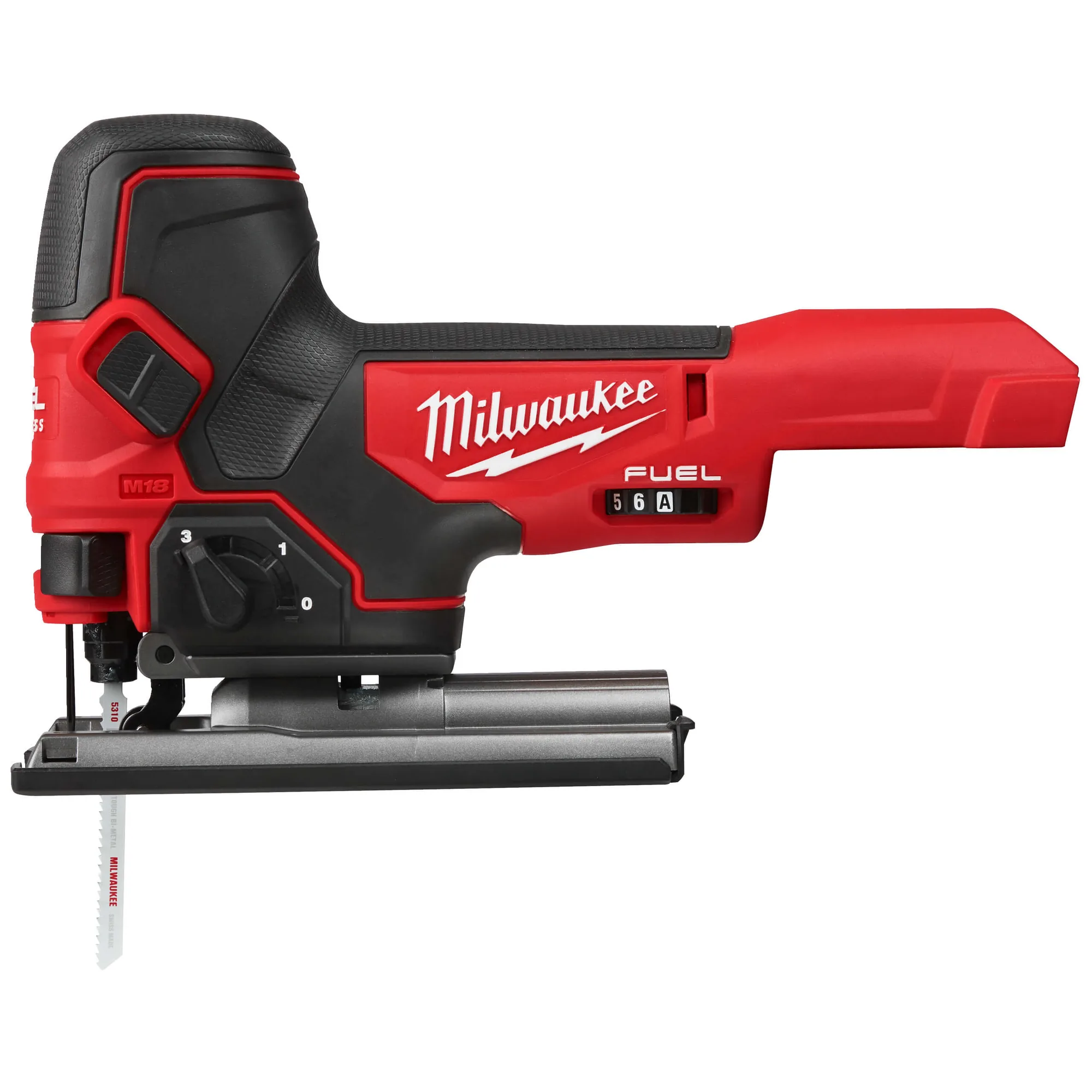 Milwaukee M18 FBJS Akku-Stichsäge in Rot-Schwarz mit Sägeblatt