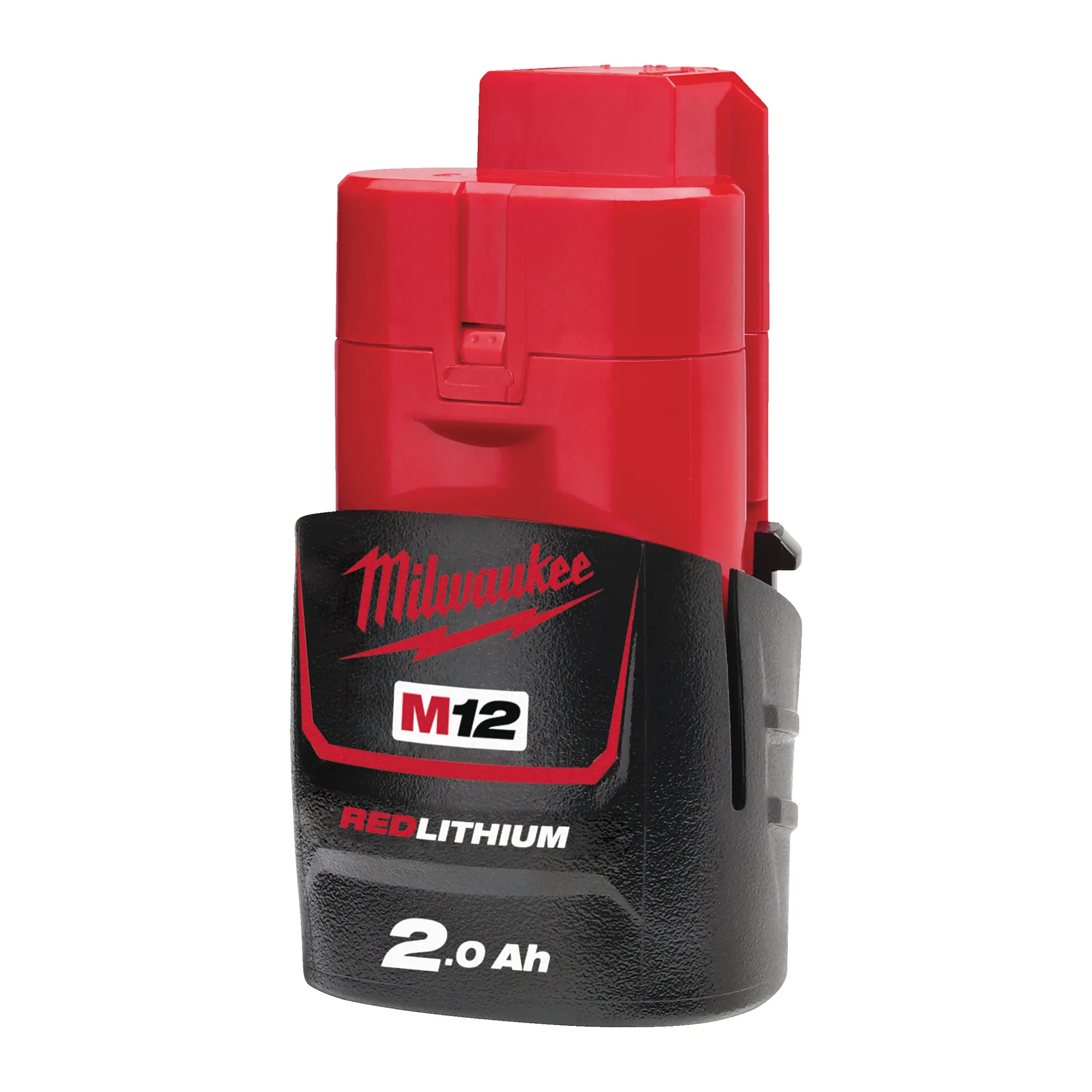 Milwaukee M12 B2 REDLITHIUM Akku 12V 2,0 Ah, Seitenansicht