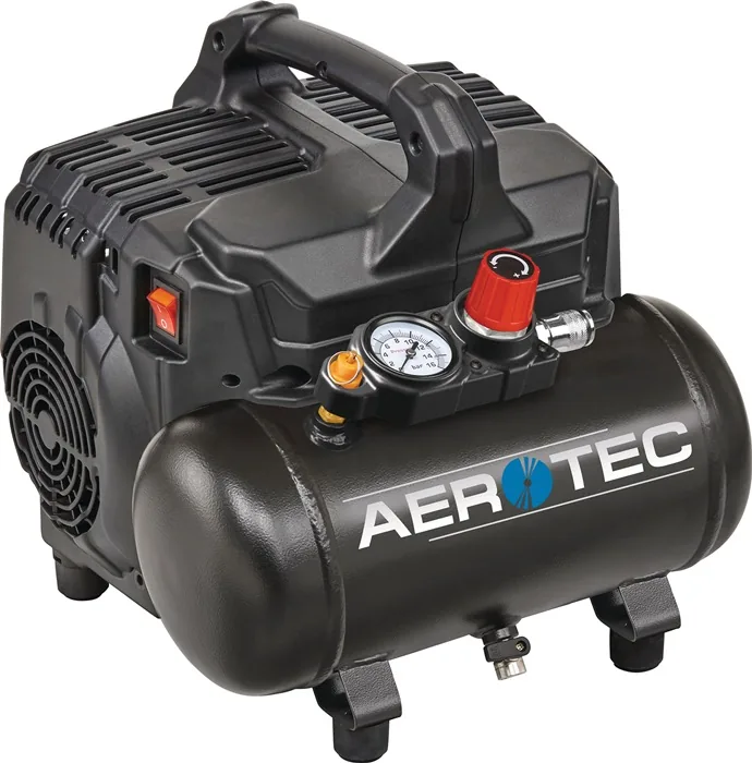 Aerotec Supersil 6 leiser ölfreier Druckluftkompressor mit 6-Liter-Kessel, 8 bar