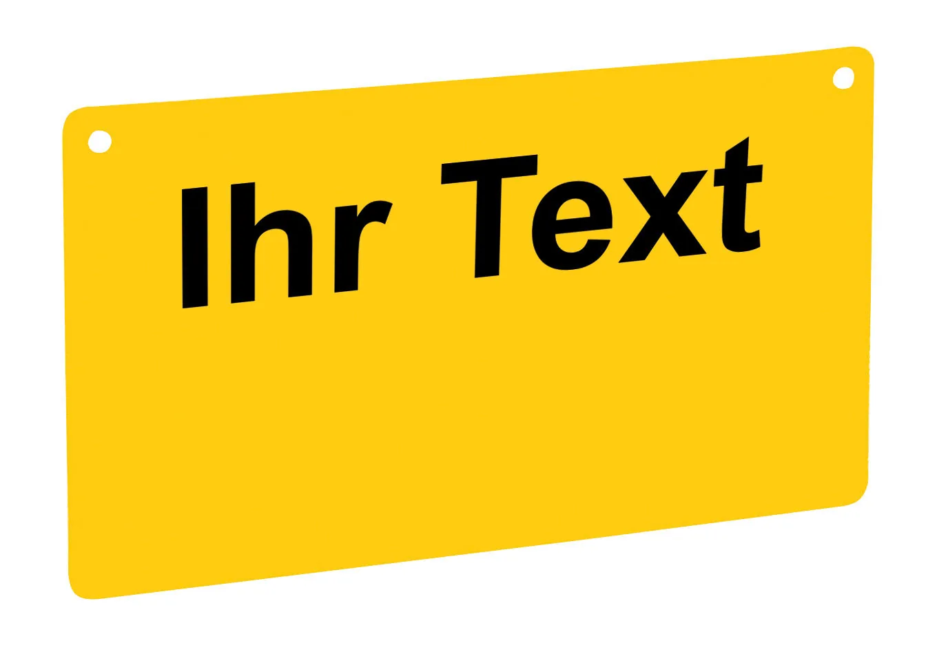 Gelbes Schild mit Blankofeld Ihr Text zur individuellen Beschriftung