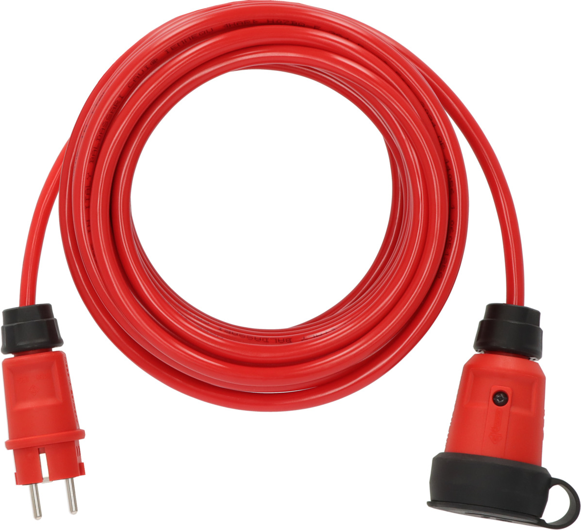 Brennenstuhl Professional Verlängerungskabel 10m Rot | H07BQ-F 3G1,5 | IP44 & kältefest bis -40 °C