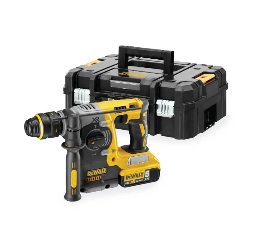 DeWalt DCH274 18V XR bürstenloser SDS-Plus Akku-Kombihammer mit 5-Ah-Akku und TSTAK-Koffer