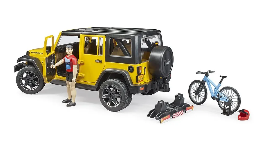 Einstieg: Fahrer-Figur an der geöffneten Tür des Bruder Jeep Wrangler Rubicon