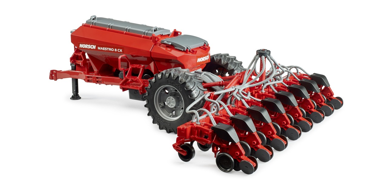Bruder 02037 Horsch Einzelkornsämaschine Maestro 8 CX – Detailgetreues Landwirtschafts-Spielzeug Maßstab 1:16