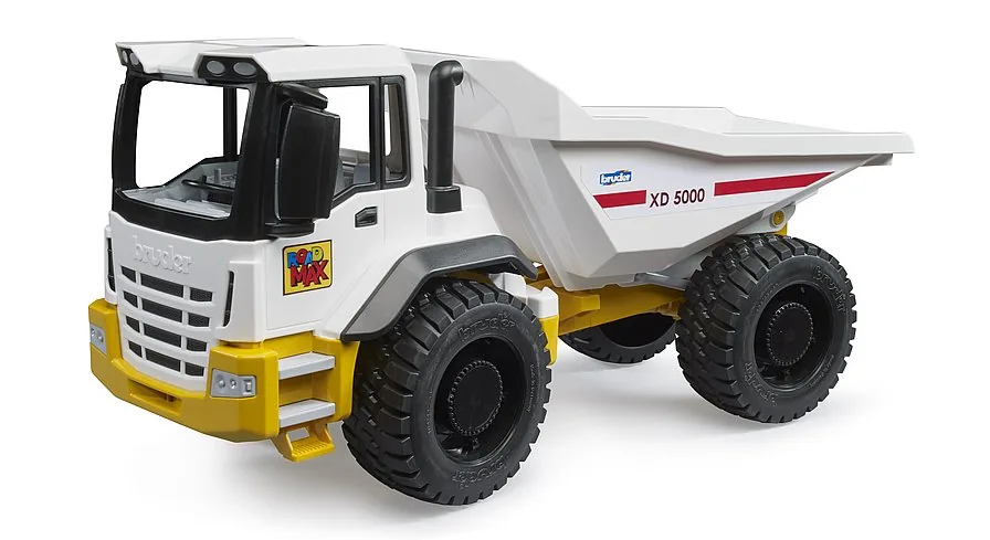 Bruder XD 5000 Dumper in Weiß mit Kippmulde, robustes Baustellenfahrzeug im Maßstab 1:16