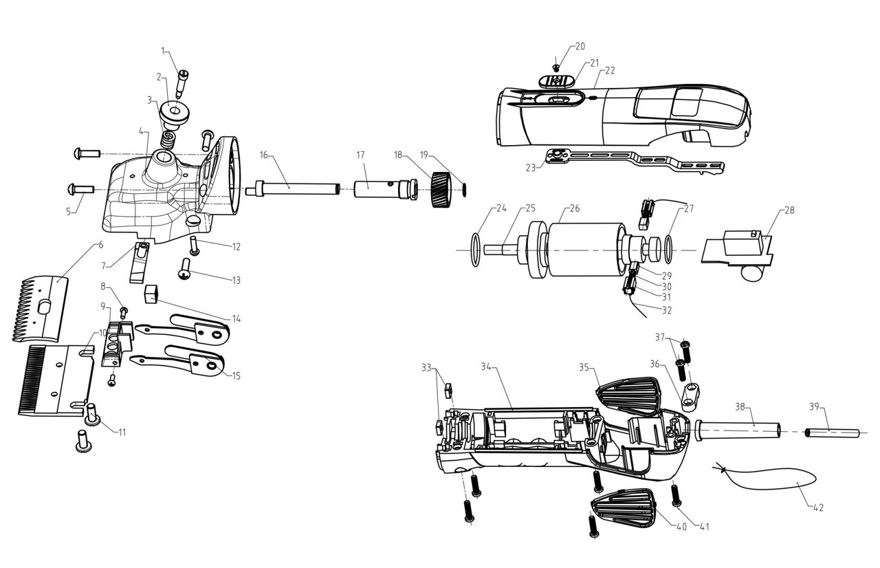Kerbl FarmClipper4 Schermaschine - Leistungsstarke und Ergonomische Schermaschine für Rinder und Pferde,ideal für Landwirte und Tierhalter