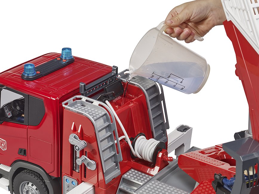 Scania Super 560R Feuerwehr mit Drehleiter, Wasserpumpe und Light & Sound Modul Scania Super 560R Feuerwehr mit Drehleiter, Wasserpumpe und Light & Sound Modul