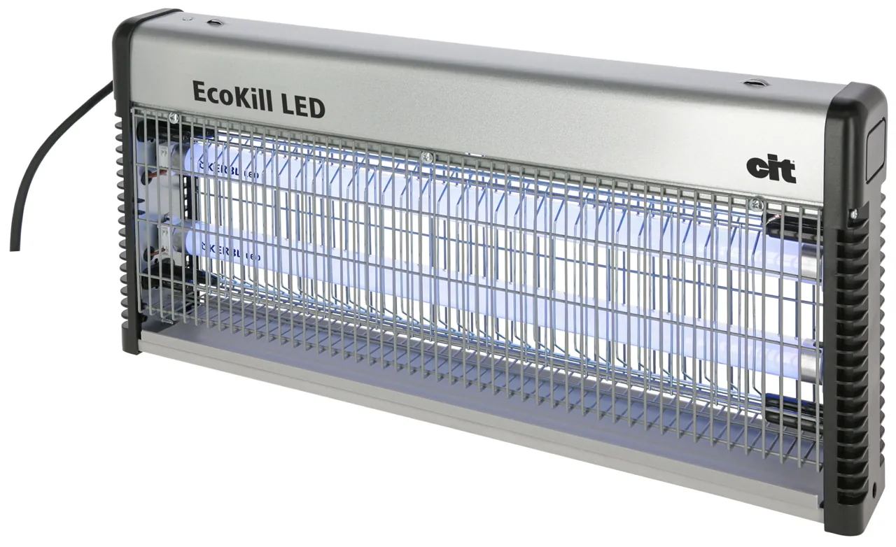 Silberner UV-Insektenvernichter EcoKill LED 2.0, freigestellt