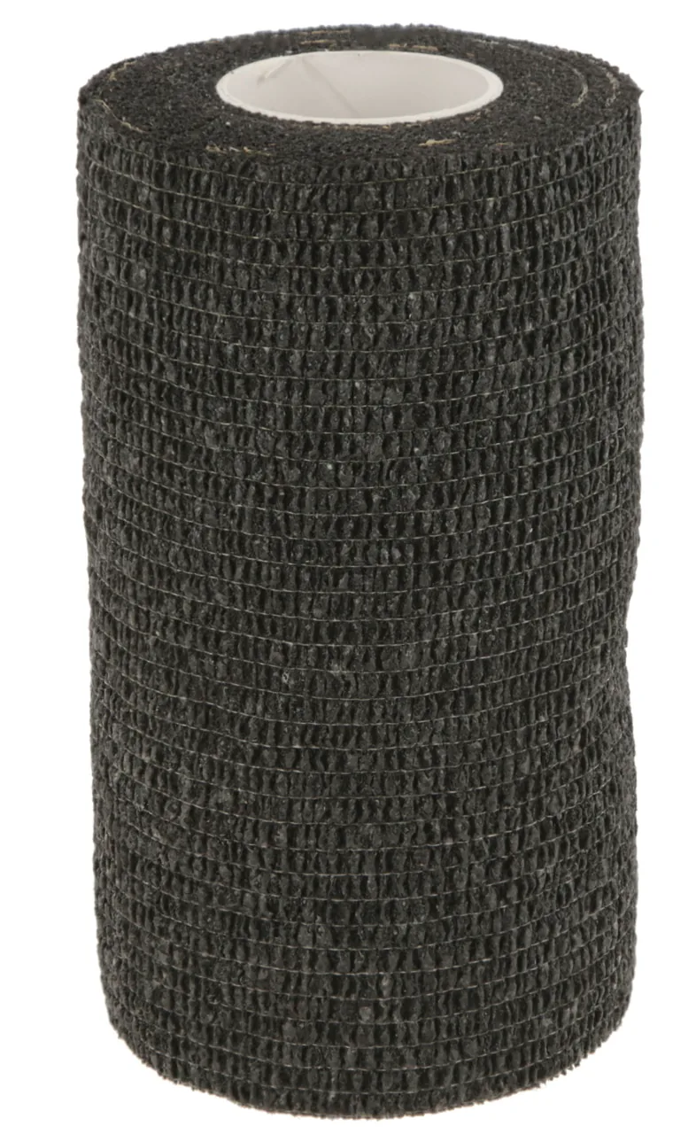 Kerbl VetLastic selbsthaftende Tierbandage in Schwarz, Rolle 7,5 cm breit