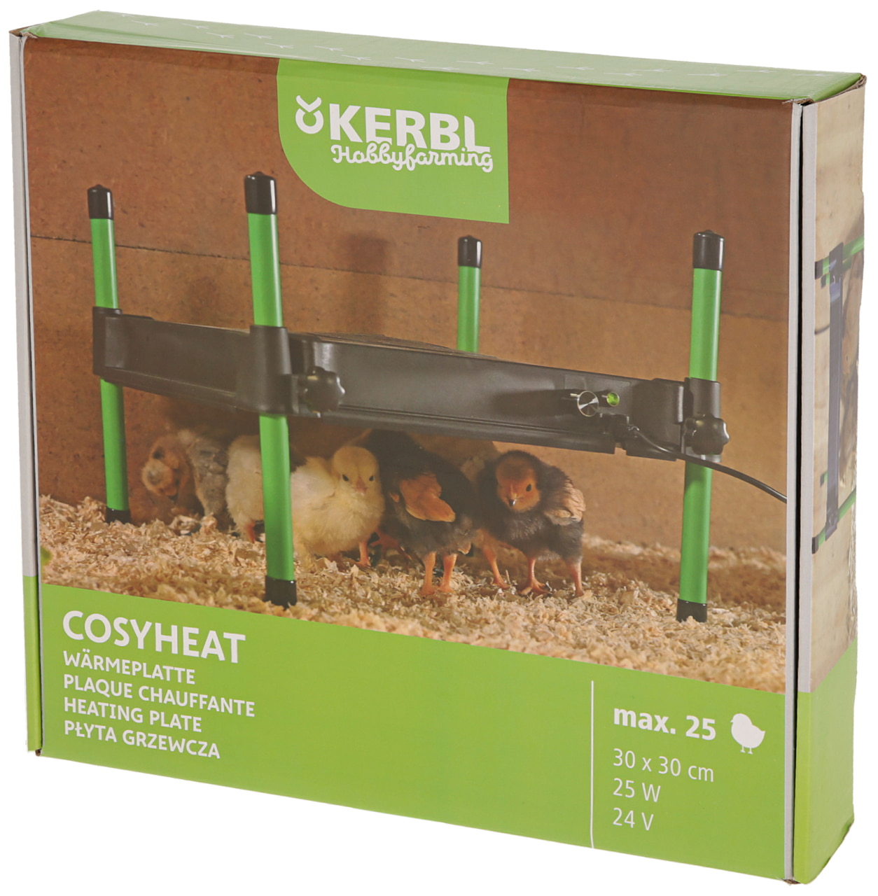 Kerbl Wärmeplatte CosyHeat 30x30 cm - Energiesparende Heizung für Küken, mit integriertem Thermostat, ideal für Landwirte und Tierhalter.