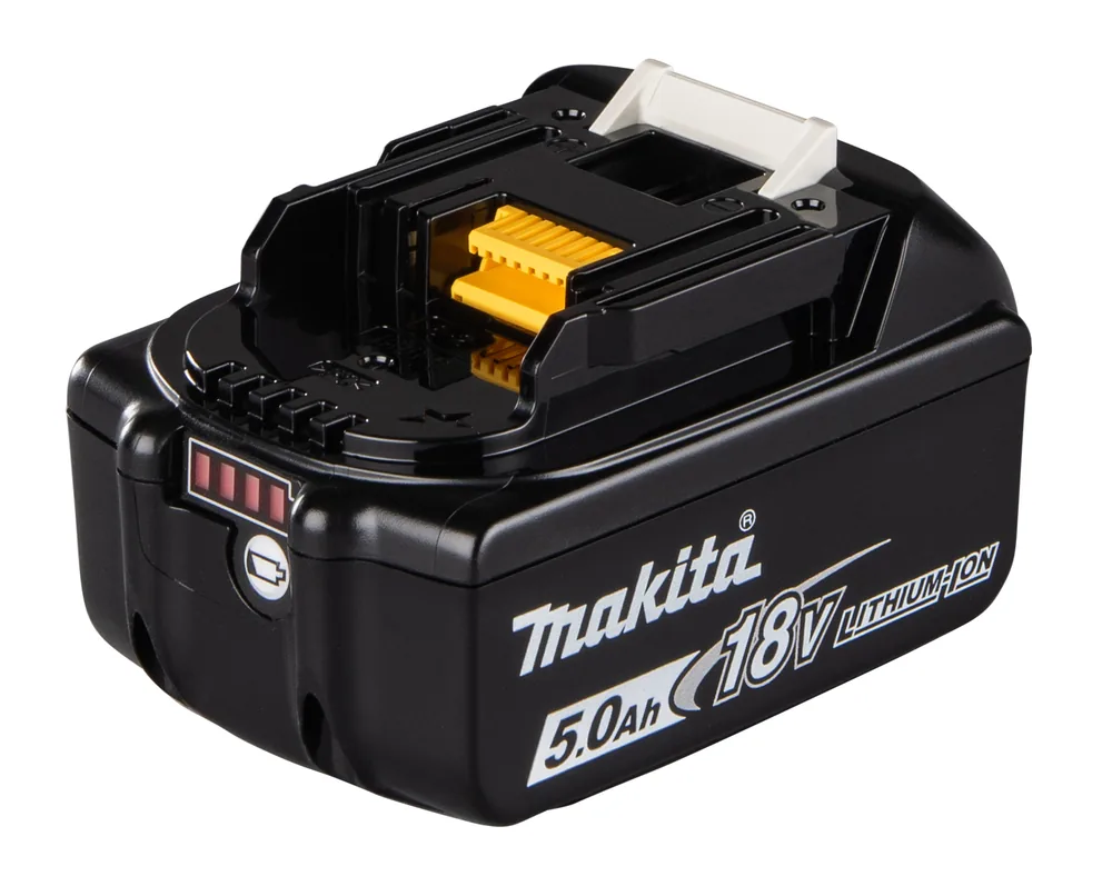 Makita 18 V 5,0 Ah Li-Ion-Akku in Schwarz mit Ladestandsanzeige
