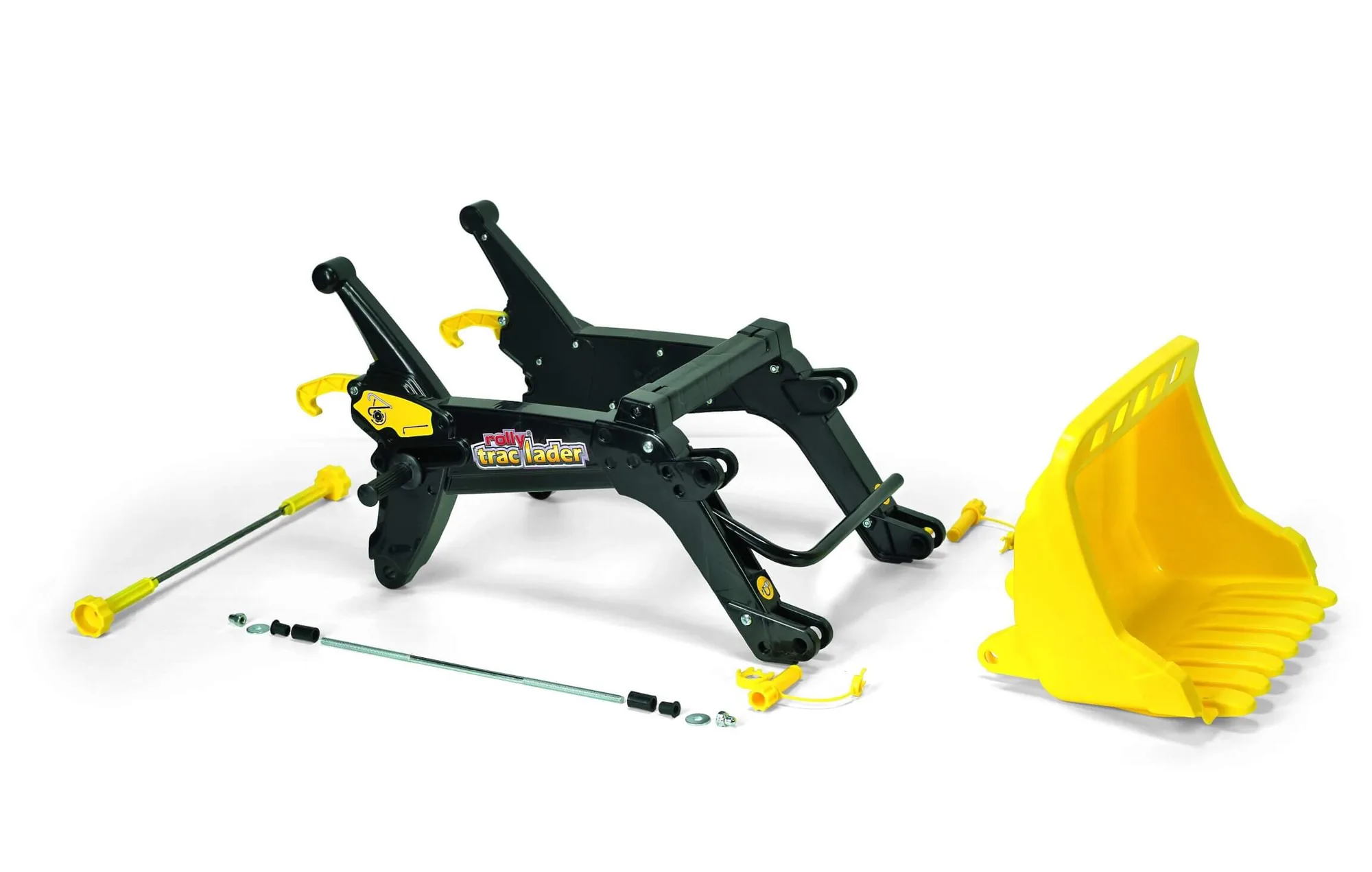 Rolly Toys rollyTrac Lader in Schwarz-Gelb, anbaubarer Frontlader für Kinder-Traktoren