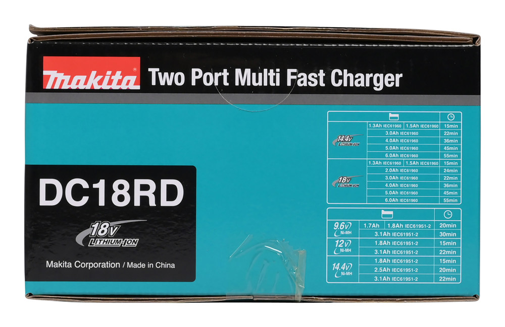 Makita 196933-6 Doppel-Schnellladegerät DC18RD – Effizientes Laden für 14, 4V und 18V LXT-Akkus Makita 196933-6 Doppel-Schnellladegerät DC18RD – Effizientes Laden für 14, 4V und 18V LXT-Akkus