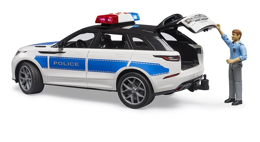 BRUDER Range Rover Velar Polizeifahrzeug mit Polizist – Authentisches Einsatzfahrzeug im Maßstab 1:16 BRUDER Range Rover Velar Polizeifahrzeug mit Polizist – Authentisches Einsatzfahrzeug im Maßstab 1:16