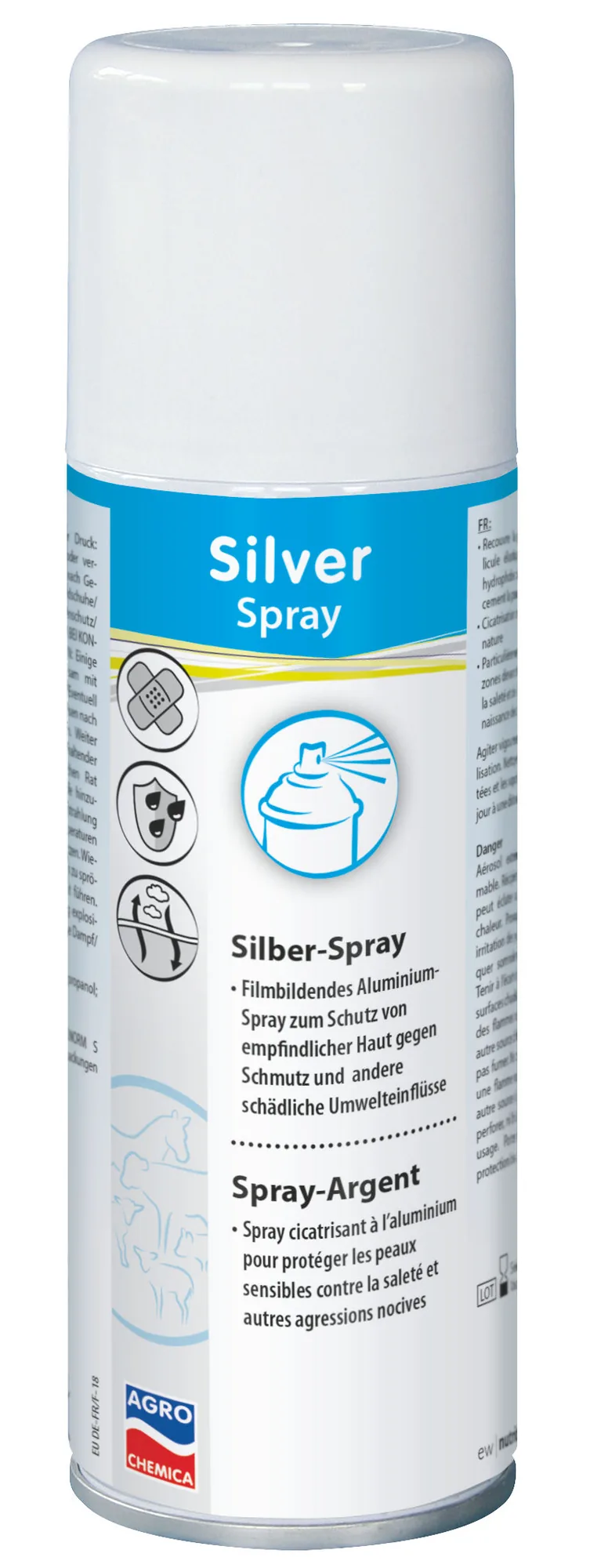 AGRO Silber-Spray Dose 200 ml, filmbildendes Aluminium-Schutzspray