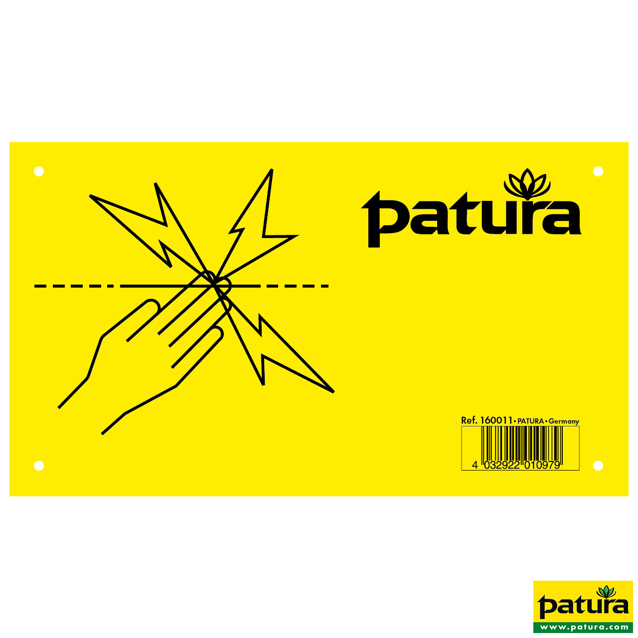 Patura Warnschild Aluminium Vorsicht Elektrozaun 160011