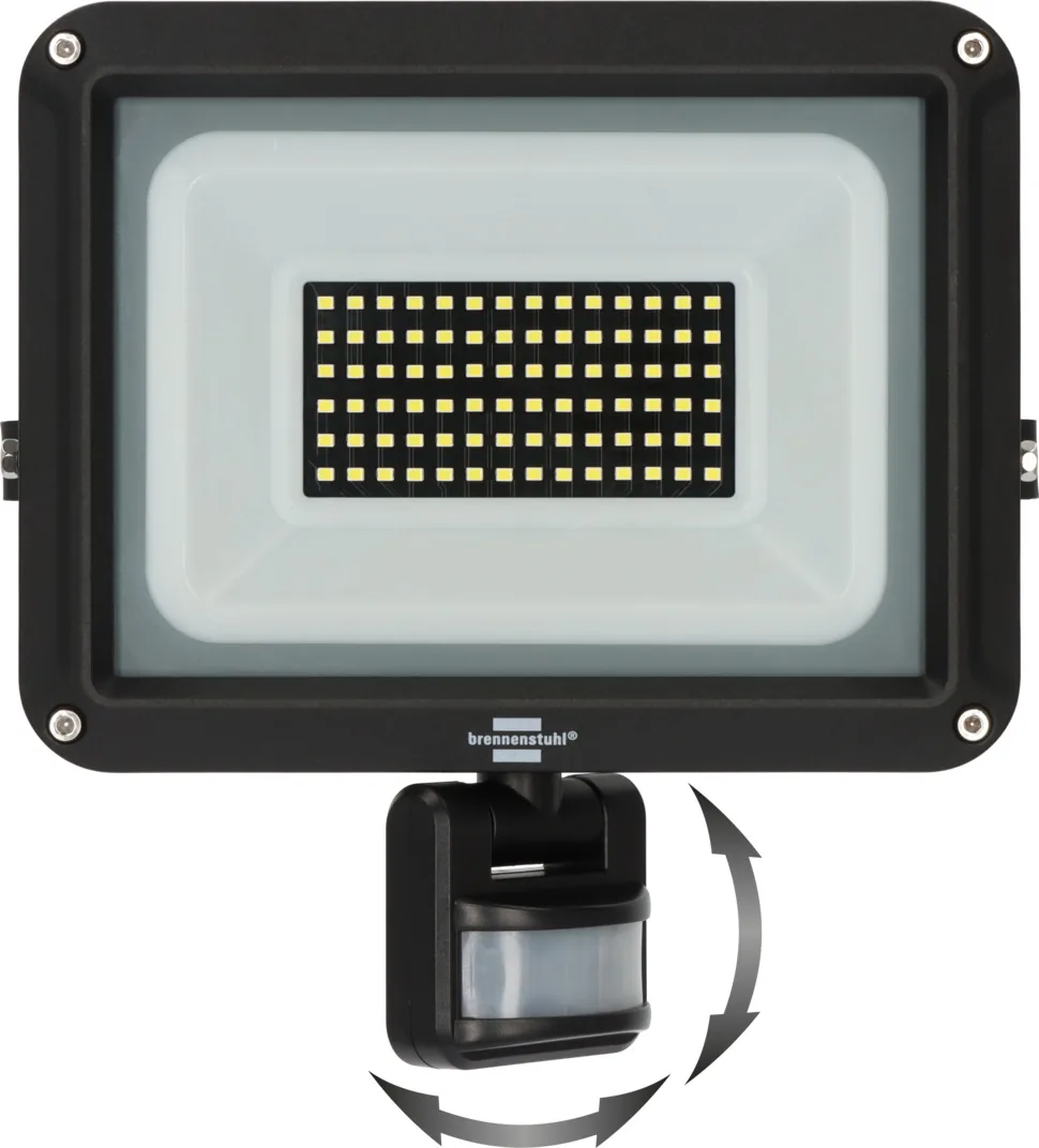 Brennenstuhl JARO 7060 P LED-Außenstrahler – Frontansicht mit schwenkbarem Bewegungsmelder
