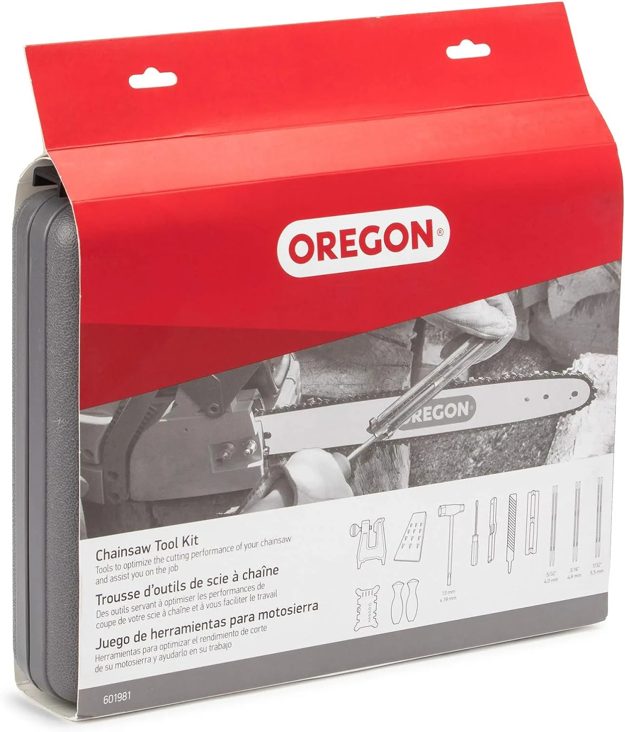 Oregon Motorsägen-Feilen-Set, Verpackung in Schrägansicht