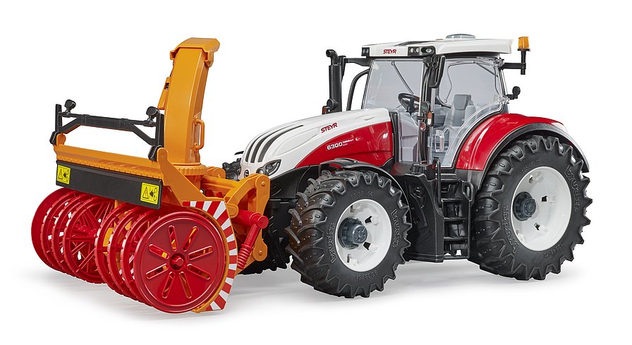 Bruder Steyr Traktor umgerüstet für den Winterdienst mit Schneefräse (Zubehör)