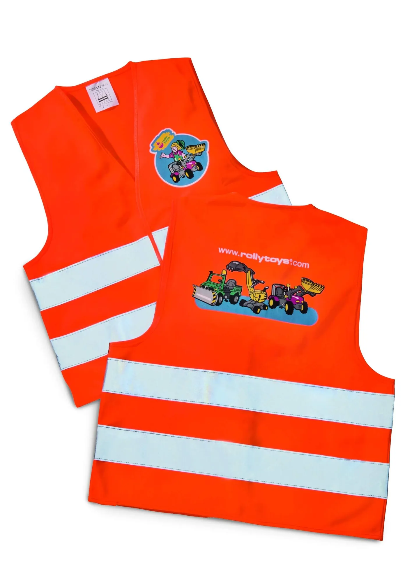Rolly Toys Sicherheitsweste für Kinder in Orange mit Reflektorstreifen, nach EN 1150