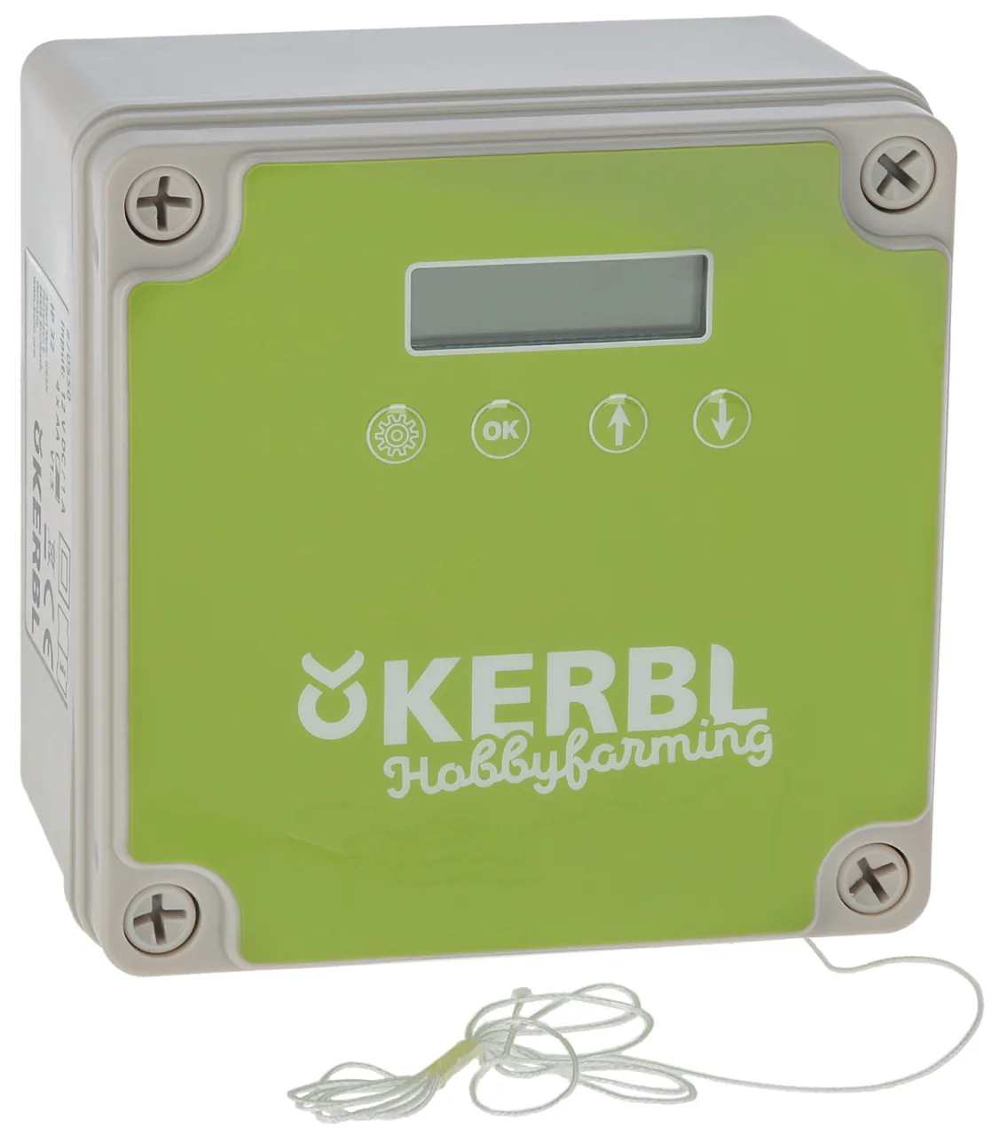 Kerbl Steuerung für automatische Hühnertür in Grün-Grau mit Display und Tasten