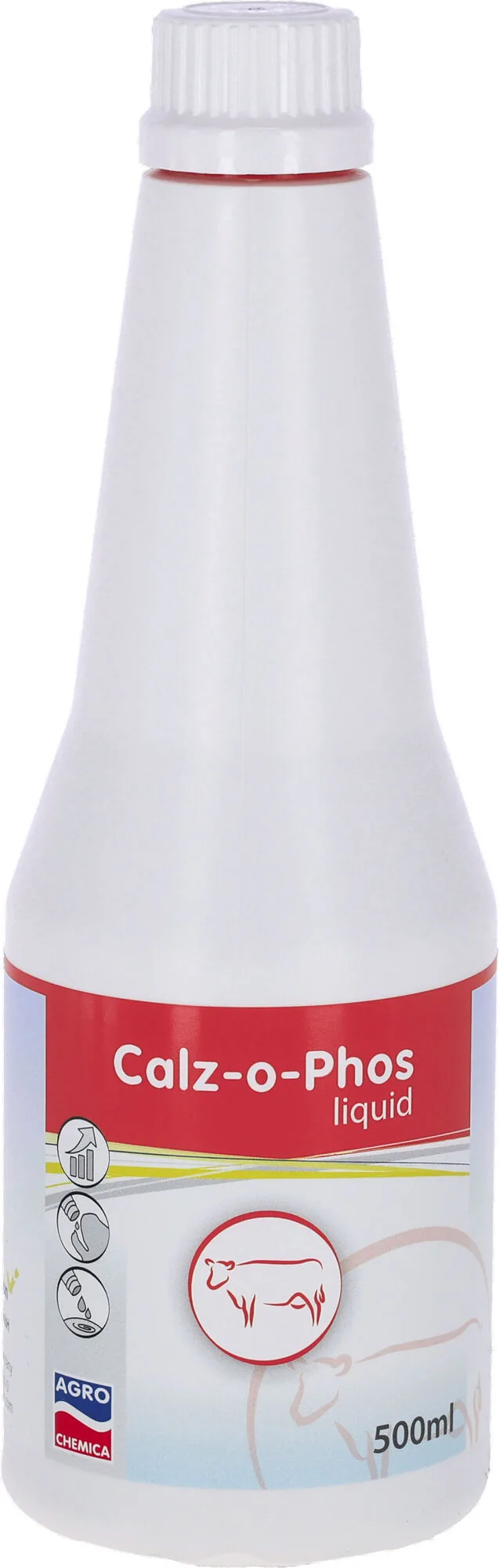 Kerbl Calz-o-Phos Liquid Mineralergänzung für Milchkühe in weißer 500-ml-Flasche
