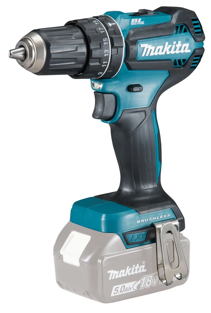 Makita Akku-Schlagbohrschrauber DHP485Z in Türkis-Schwarz, bürstenlos