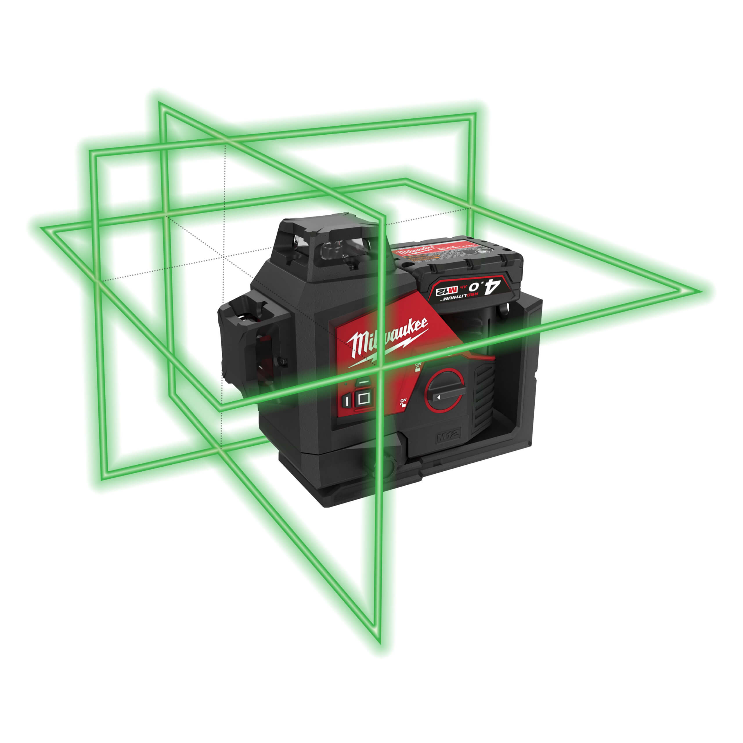 Milwaukee M12™ 3 x 360° Akku-Kreuzlinienlaser – Präzision und Sichtbarkeit