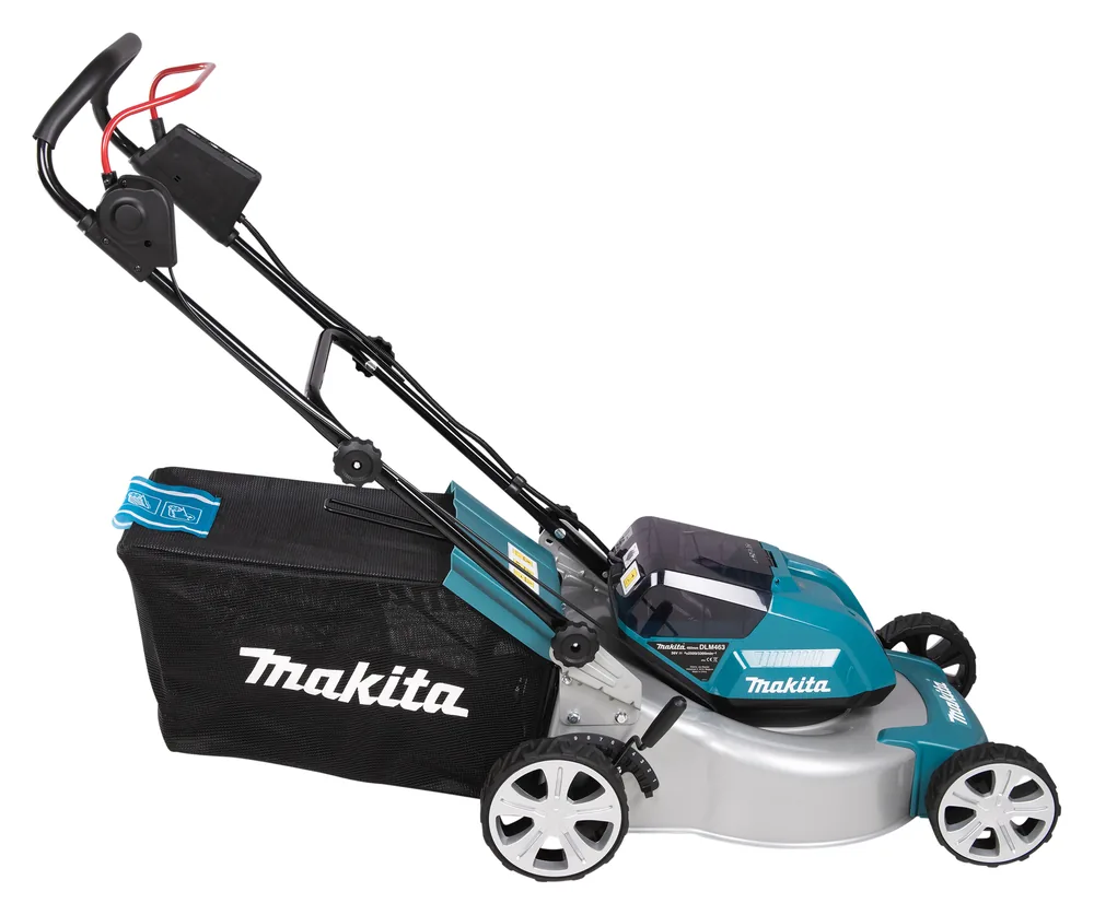 Makita DLM463Z Akku-Rasenmäher mit Alu-Deck, Seitenansicht