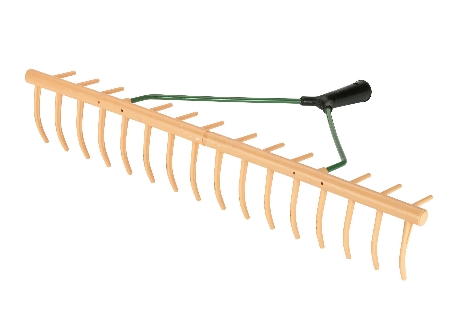 Kerbl Kunststoffrechen mit 16 Zinken und Grasfangzinken, 64 cm Breite