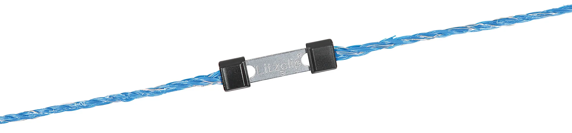Kerbl WildHog Litze blau mit Metall-Litzverbinder, Nahaufnahme