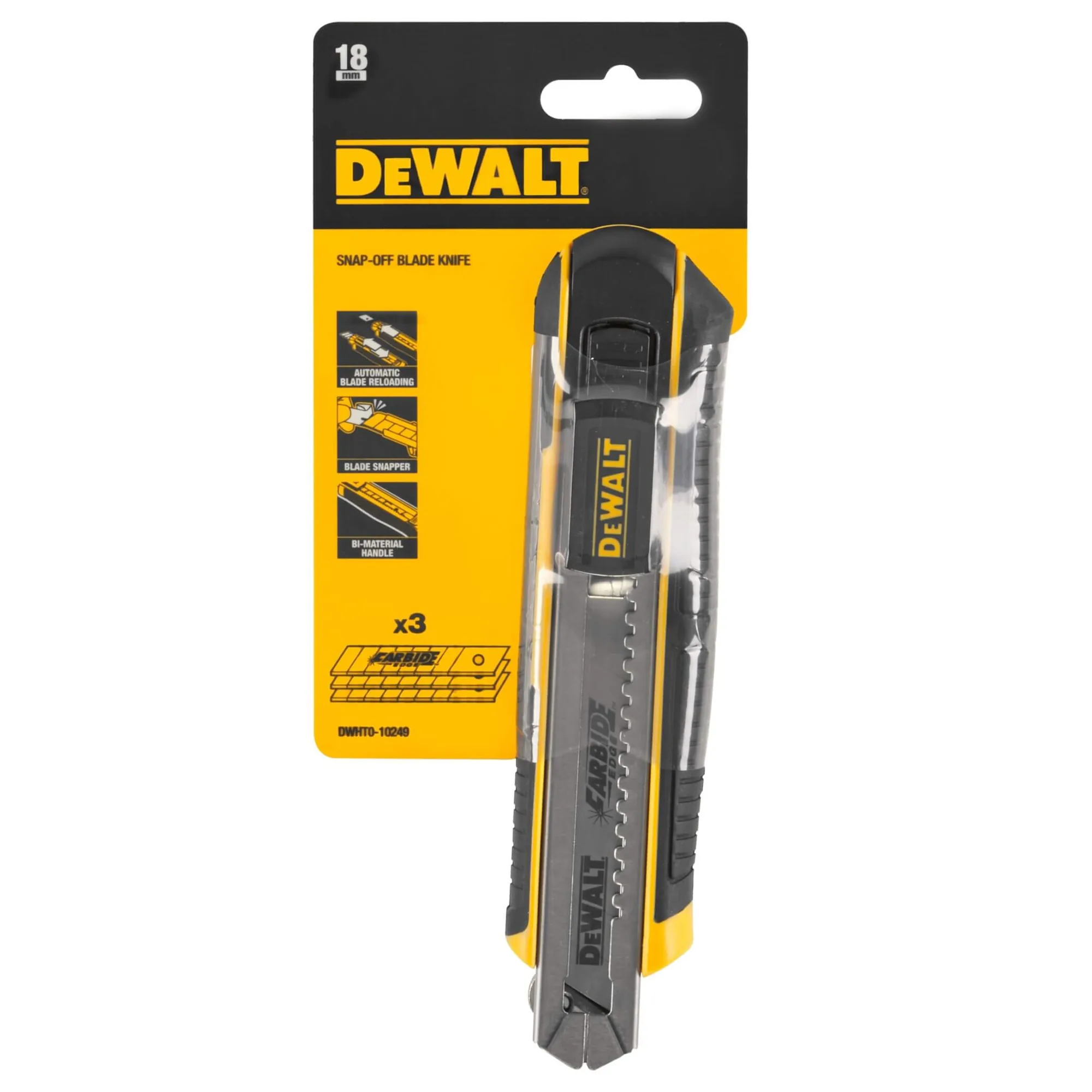 DeWalt DWHT0-10249 18-mm-Abbrechmesser, Verpackung (3 Klingen)