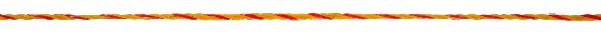 Kerbl Perlonlitze 3 mm mit Niro-Beschichtung, weiß-orange gedreht, Nahaufnahme